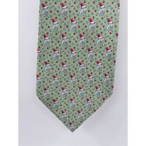 Vineyard Vines Neck Tie Silk Green Swordfish Santa Cape‎ Cod Preppy Christmas